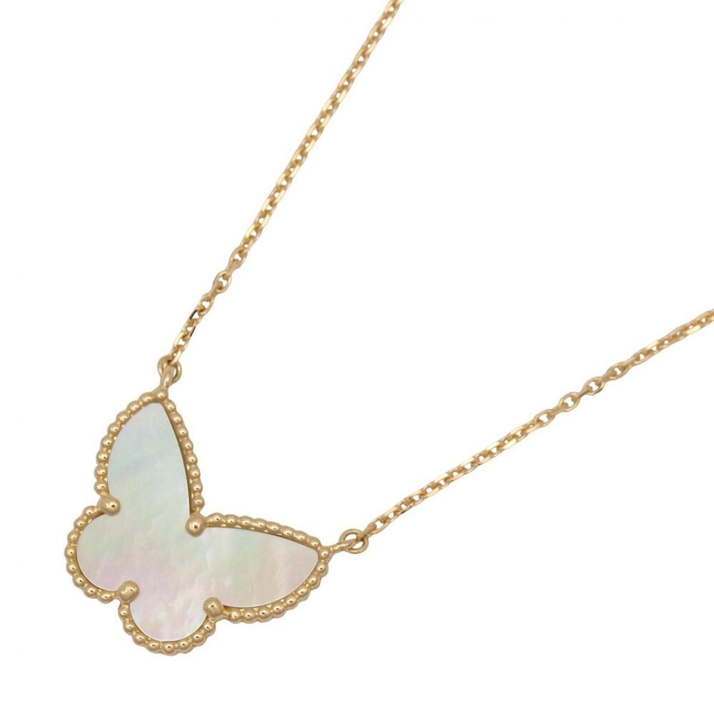 Van Cleef & Arpels Lucky Alhambra Papillon Necklace, Mother-of-Pearl 18K (Yel...